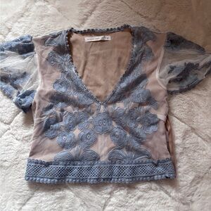 Altar’d state Floral Side Zip Crop Top